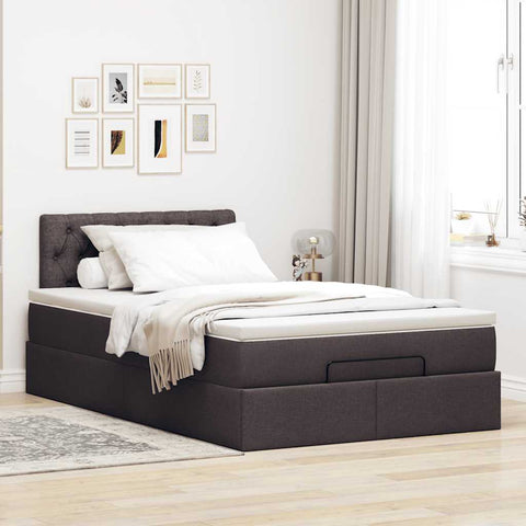 Ottoman-Bett mit Matratze Dunkelbraun 120x200 cm Stoff