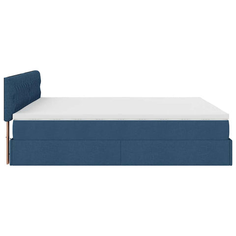 Ottoman-Bett mit Matratze Blau 160x200 cm Stoff