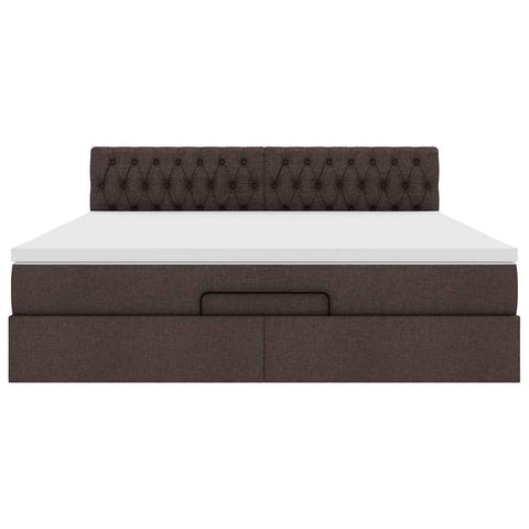 Ottoman-Bett mit Matratze Dunkelbraun 180x200 cm Stoff