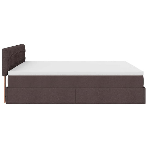 Ottoman-Bett mit Matratze Dunkelbraun 180x200 cm Stoff