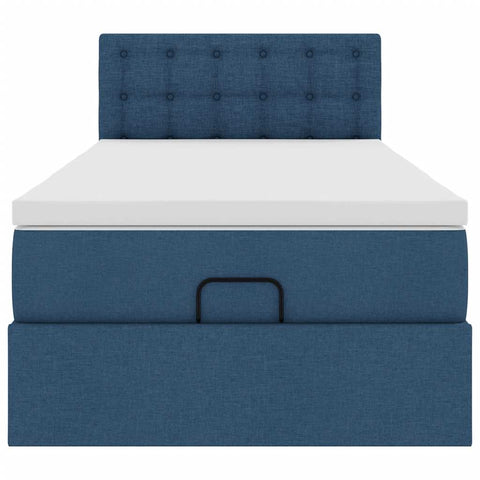 Ottoman-Bett mit Matratze Blau 100x200 cm Stoff