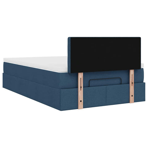 Ottoman-Bett mit Matratze Blau 120x190 cm Stoff