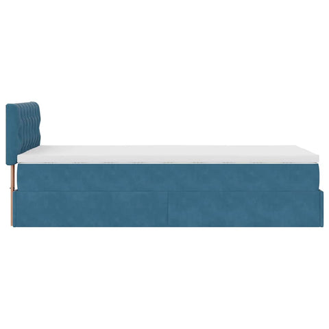 Ottoman-Bett mit Matratze Dunkelblau 90x190 cm Samt