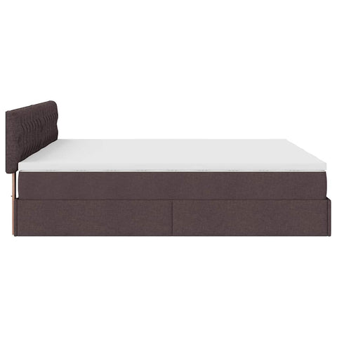 Ottoman-Bett mit Matratzen Dunkelbraun 180x200 cm Stoff