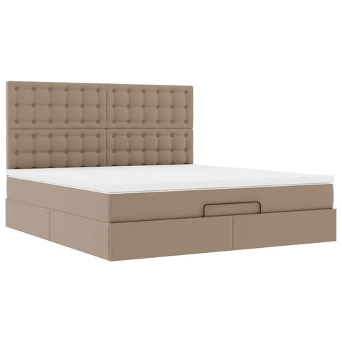 Ottoman-Bett mit Matratze Cappuccino-Braun 180x200cm Kunstleder