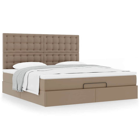 Ottoman-Bett mit Matratze Cappuccino-Braun 180x200cm Kunstleder