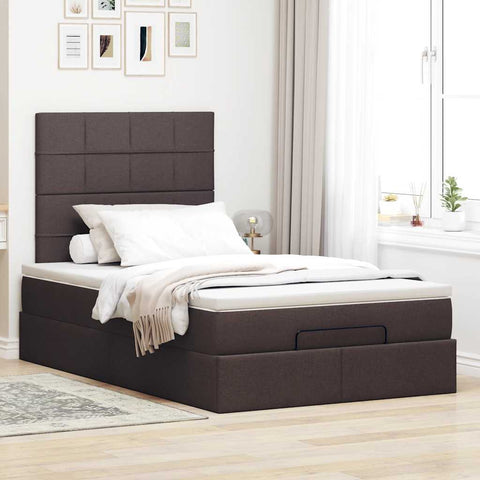 Ottoman-Bett mit Matratze Dunkelbraun 120x200 cm Stoff