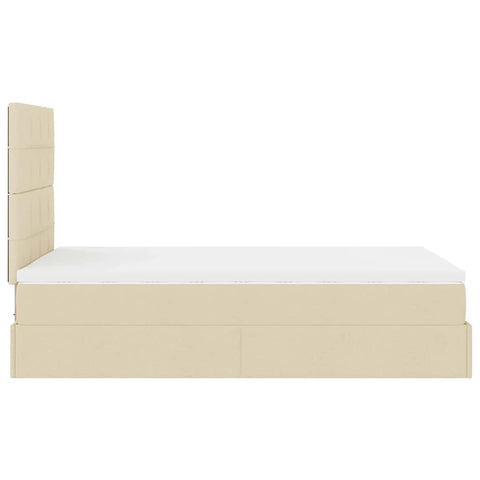 Ottoman-Bett mit Matratze Creme 120x200 cm Stoff