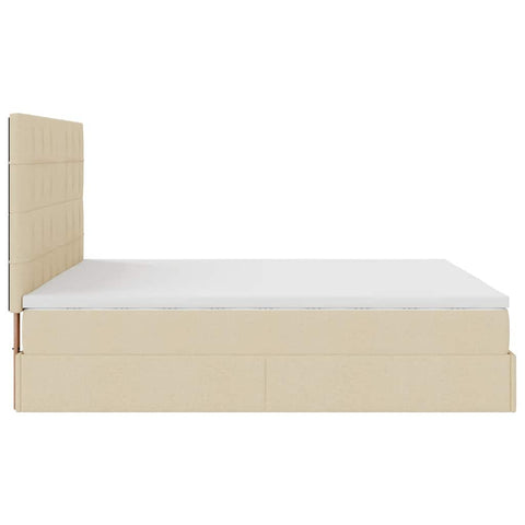 Ottoman-Bett mit Matratze Creme 160x200 cm Stoff