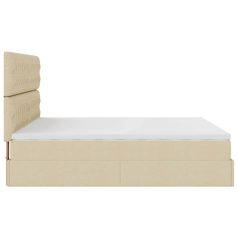 Ottoman-Bett mit Matratze Creme 180x200 cm Stoff