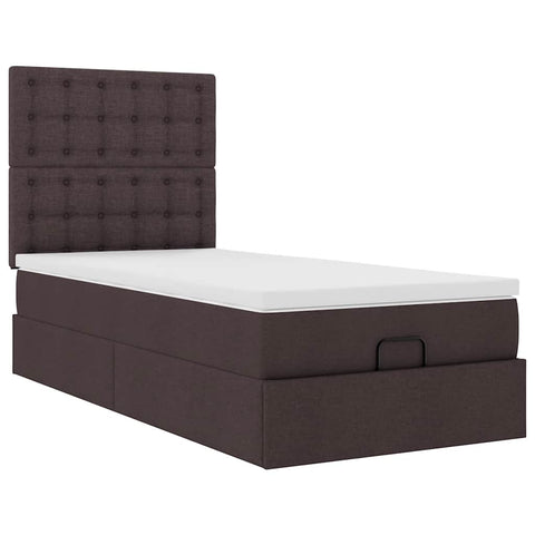 Ottoman-Bett mit Matratze Dunkelbraun 80x200 cm Stoff