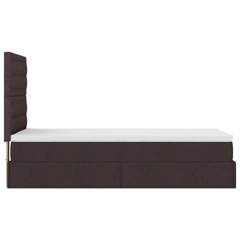 Ottoman-Bett mit Matratze Dunkelbraun 100x200 cm Stoff