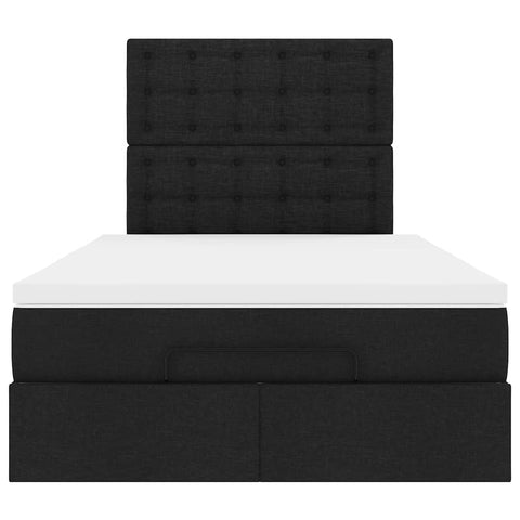 Ottoman-Bett mit Matratze Schwarz 120x190 cm Stoff