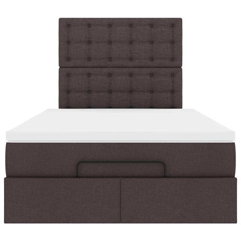 Ottoman-Bett mit Matratze Dunkelbraun 120x190 cm Stoff