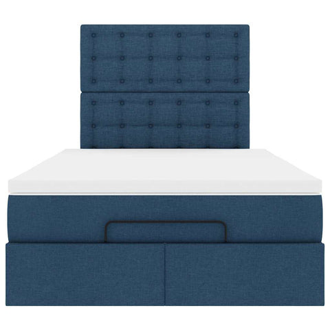 Ottoman-Bett mit Matratze Blau 120x190 cm Stoff