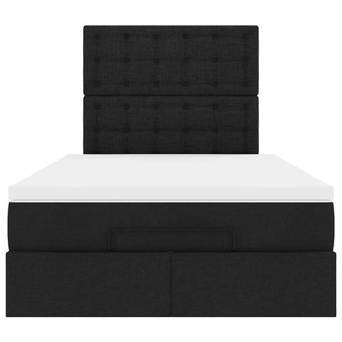 Ottoman-Bett mit Matratze Schwarz 120x200 cm Stoff