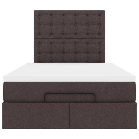 Ottoman-Bett mit Matratze Dunkelbraun 120x200 cm Stoff