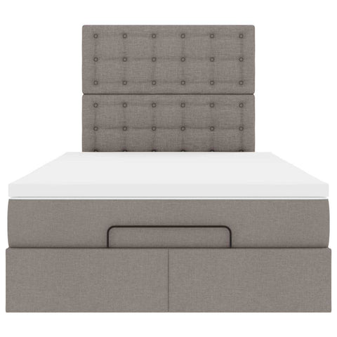 Ottoman-Bett mit Matratze Taupe 120x200 cm Stoff