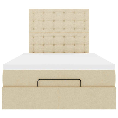 Ottoman-Bett mit Matratze Creme 120x200 cm Stoff