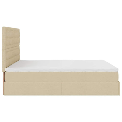 Ottoman-Bett mit Matratze Creme 160x200 cm Stoff