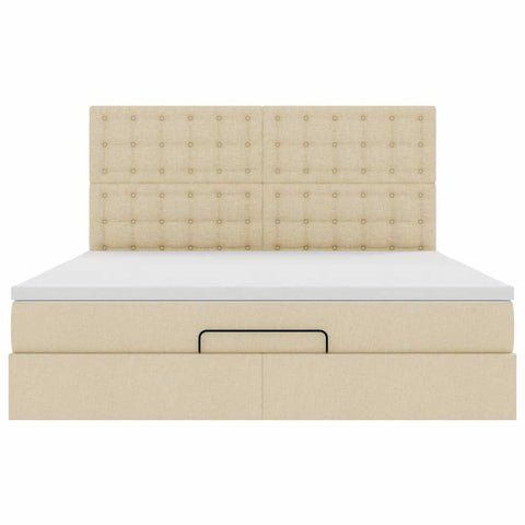 Ottoman-Bett mit Matratze Creme 180x200 cm Stoff