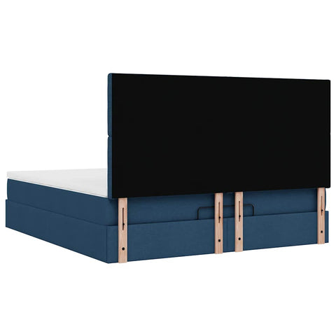 Ottoman-Bett mit Matratze Blau 180x200 cm Stoff