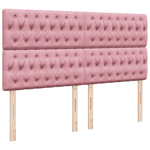 Ottoman-Bett mit Matratzen Rosa 180x200 cm Samt