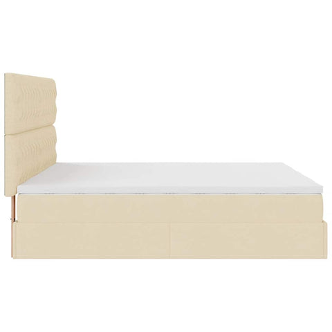 Ottoman-Bett mit Matratzen Creme 160x200 cm Stoff