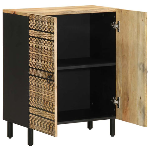 vidaXL Sideboard 60x33,5x75 cm Raues Mangoholz