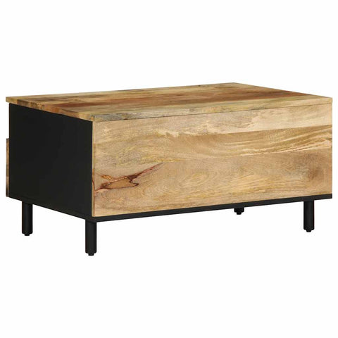 vidaXL Couchtisch Schwarz 80x54x40 cm Raues Mangoholz