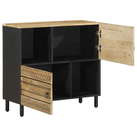 vidaXL Sideboard 80x33,5x75 cm Raues Mangoholz