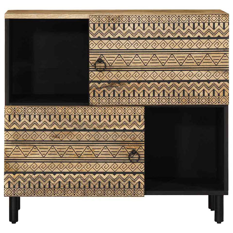 vidaXL Sideboard 80x33,5x75 cm Raues Mangoholz