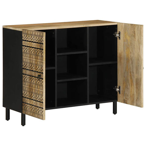 vidaXL Sideboard 90x33,5x75 cm Raues Mangoholz