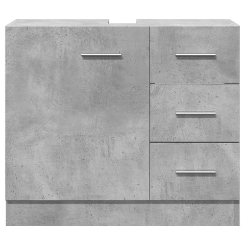 vidaXL Waschbeckenunterschrank Betongrau 63x30x54 cm Holzwerkstoff