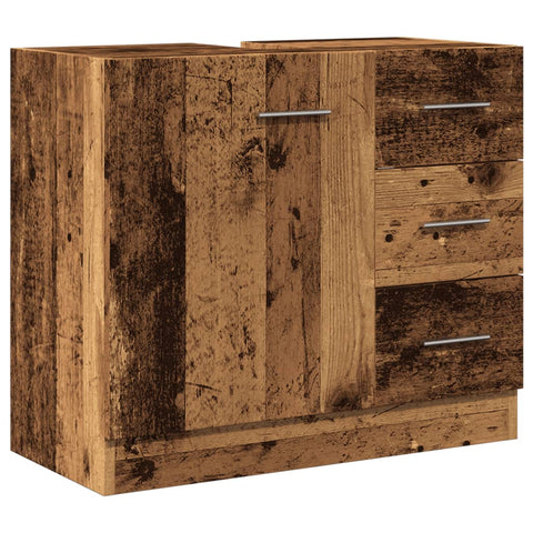 vidaXL Waschbeckenunterschrank Altholz-Optik 63x30x54 cm Holzwerkstoff