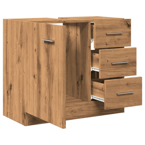 vidaXL Waschbeckenschrank Artisan-Eiche 63x30x54 cm Holzwerkstoff