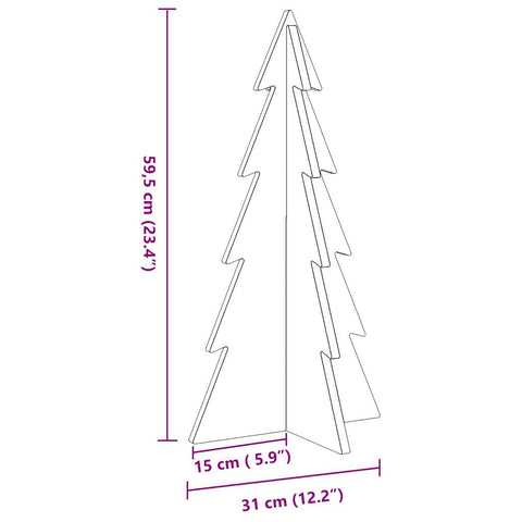 vidaXL Weihnachtsbaum Holz zum Schmücken 59,5 cm Massivholz Kiefer