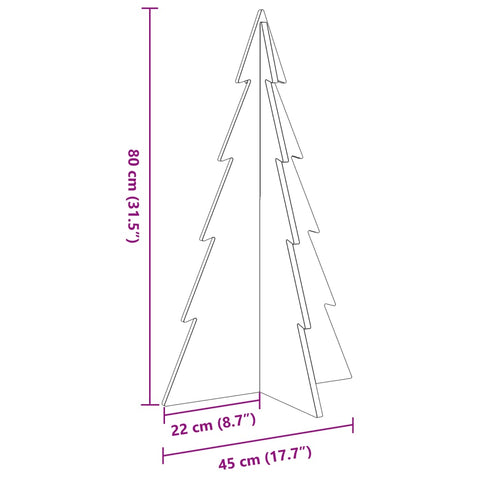 vidaXL Weihnachtsbaum Holz zum Schmücken 80 cm Massivholz Kiefer