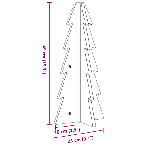 vidaXL Weihnachtsbaum Holz zum Schmücken 49 cm Massivholz Kiefer