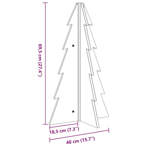 vidaXL Weihnachtsbaum Holz zum Schmücken 69,5 cm Massivholz Kiefer