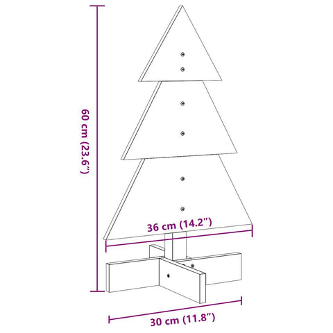 Weihnachtsbaum zum Schmücken Weiß 60 cm Massivholz Kiefer