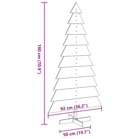 vidaXL Weihnachtsbaum Holz zum Schmücken 180 cm Massivholz Kiefer