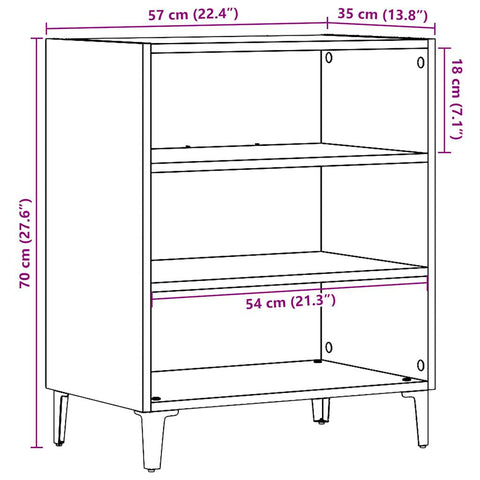 vidaXL Sideboard Altholz-Optik 57x35x75 cm Holzwerkstoff