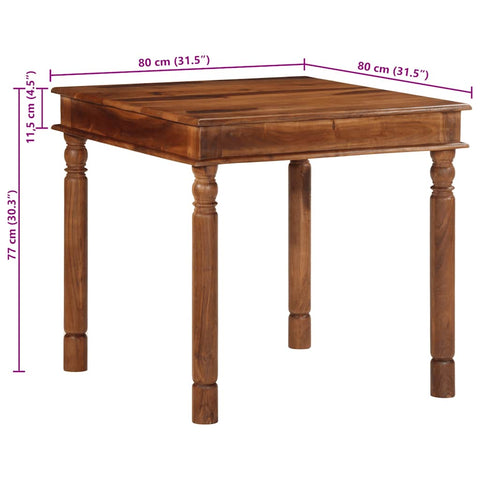 Esstisch 80x80x77 cm Massivholz Akazie