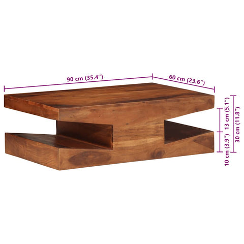 vidaXL Couchtisch 90x60x30 cm Massivholz Akazie