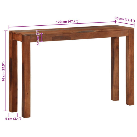 vidaXL Konsolentisch 120x30x76 cm Massivholz Akazie