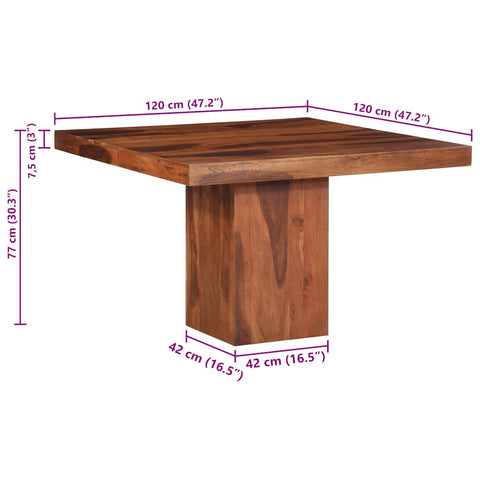 Esstisch 120x120x77 cm Massivholz Akazie