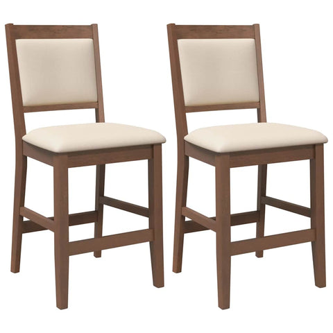 hocami - Barhocker mit Kissen 2 Stk. Braun Massivholz Gummibaum - barhocker-mit-kissen-2-stk-braun-massivholz-gummibaum-6 - 