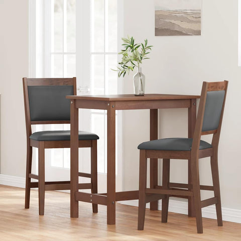 hocami - Barhocker mit Kissen 2 Stk. Braun Massivholz Gummibaum - barhocker-mit-kissen-2-stk-braun-massivholz-gummibaum-7 - 