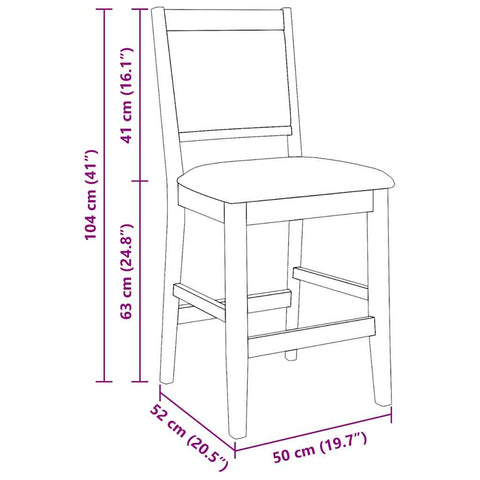 hocami - Barhocker mit Kissen 2 Stk. Braun Massivholz Gummibaum - barhocker-mit-kissen-2-stk-braun-massivholz-gummibaum-7 - 